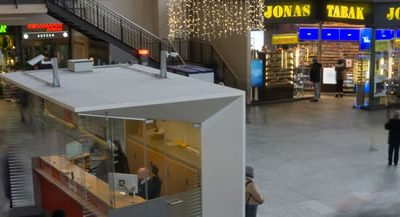 shopping mall from above with undercover security